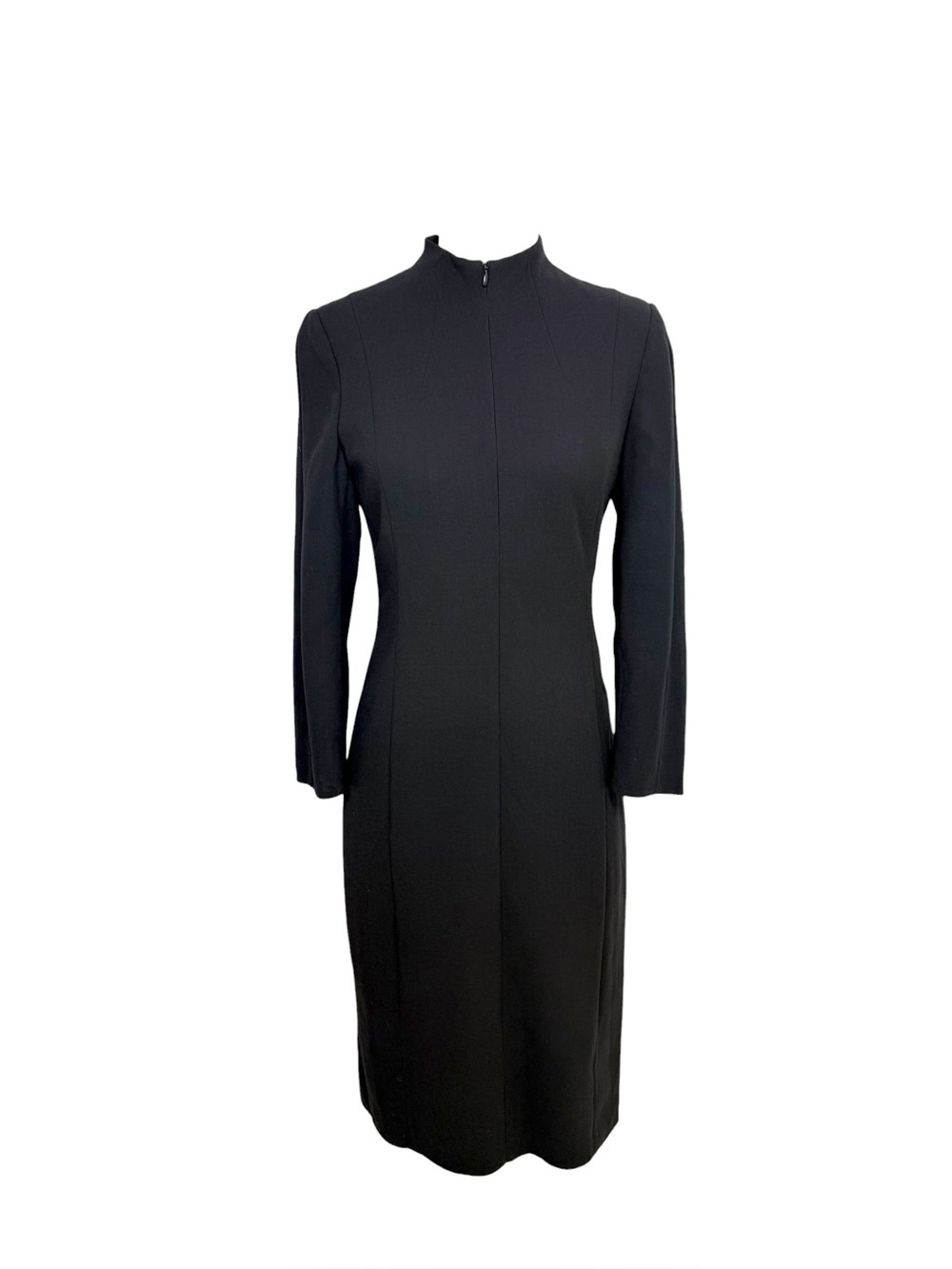 Akris Black Mock Neck Sheath Dress | Bergdorf Goodman US 2